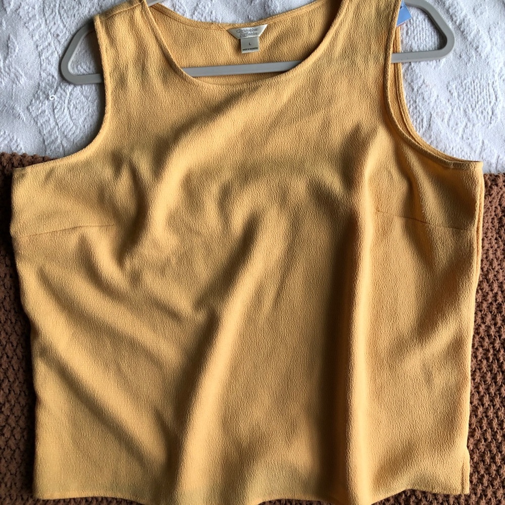 Mustard texture sleeveless top